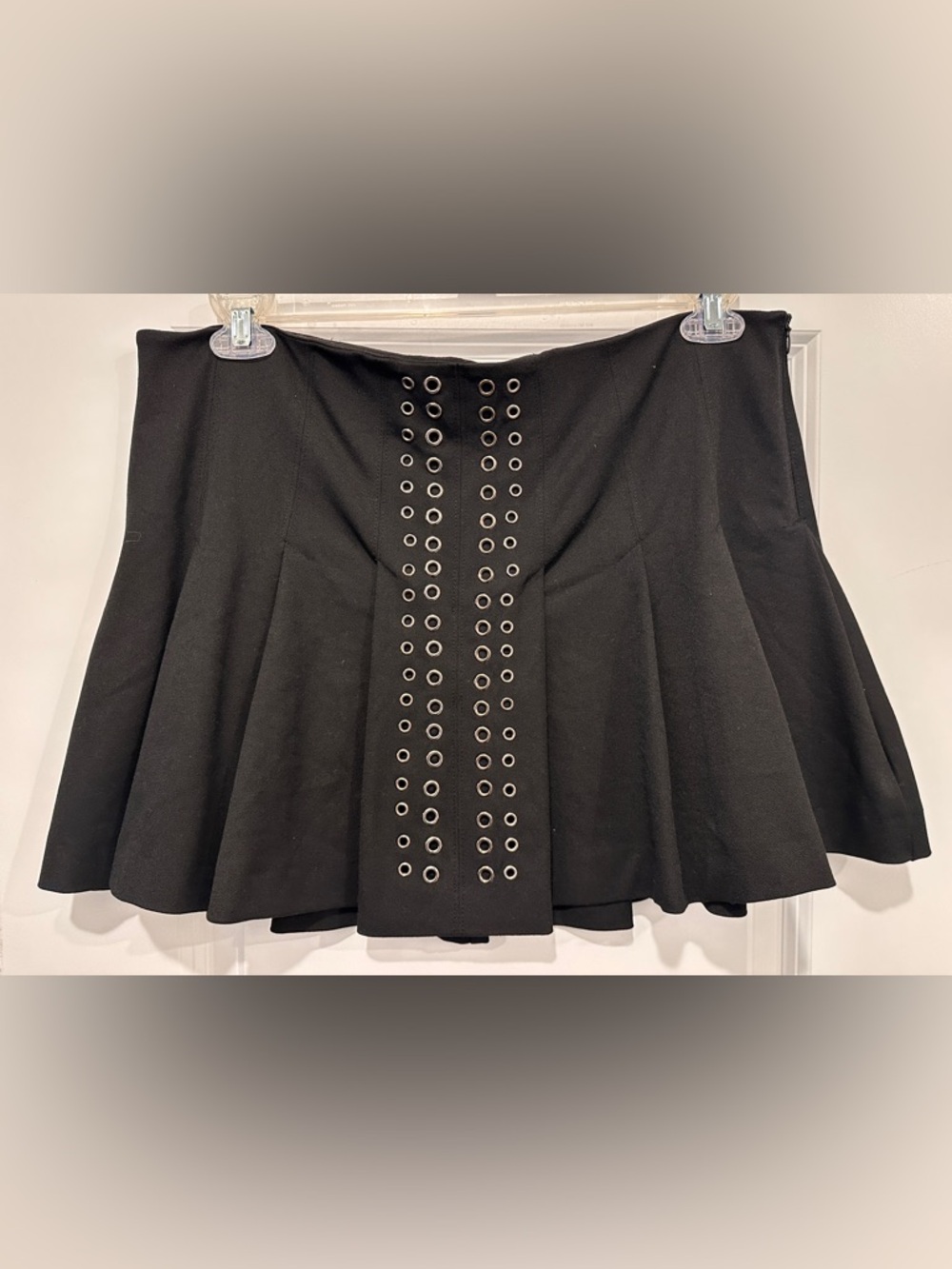 NWT Zara Black Mini Skirt with Eyelet Accents